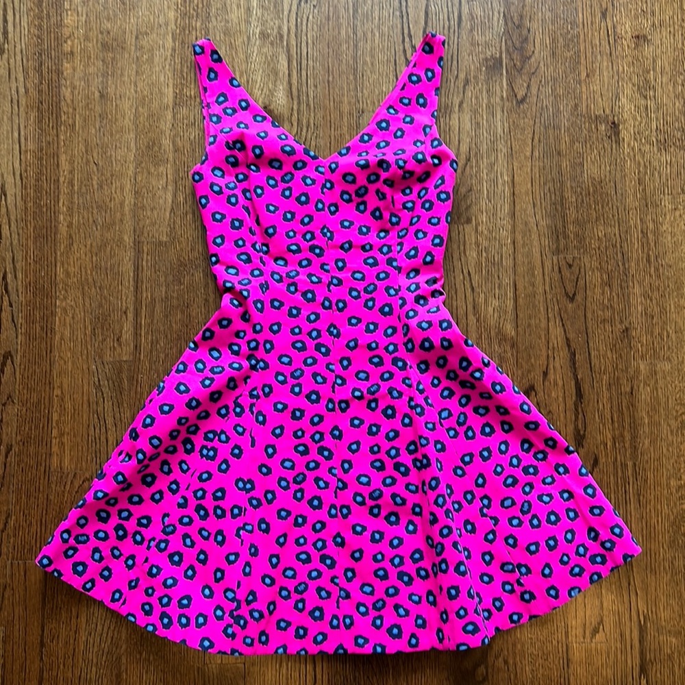 Lily Pulitzer Pink Leopard print flare dress Size 8
